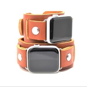 Leather Watch Cuff Band For Apple Smart Watch